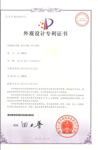 China Perfect International Instruments Co., Ltd certification